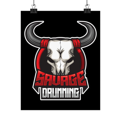 Savage Drumming Matte Vertical Poster