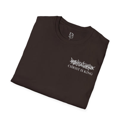 Christ is King Crossed Unisex Softstyle T-Shirt - Faith Apparel and Christian Gift