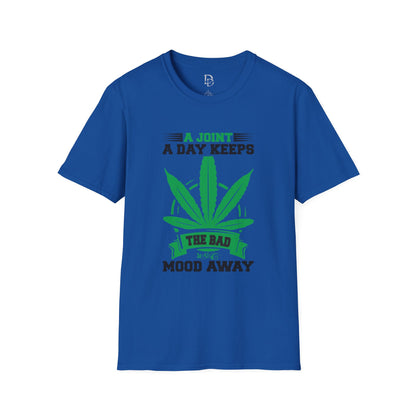 Marijuana Humor T-Shirt - A Joint a Day Keeps the Bad Mood Away