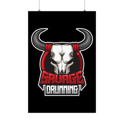 Savage Drumming Matte Vertical Poster