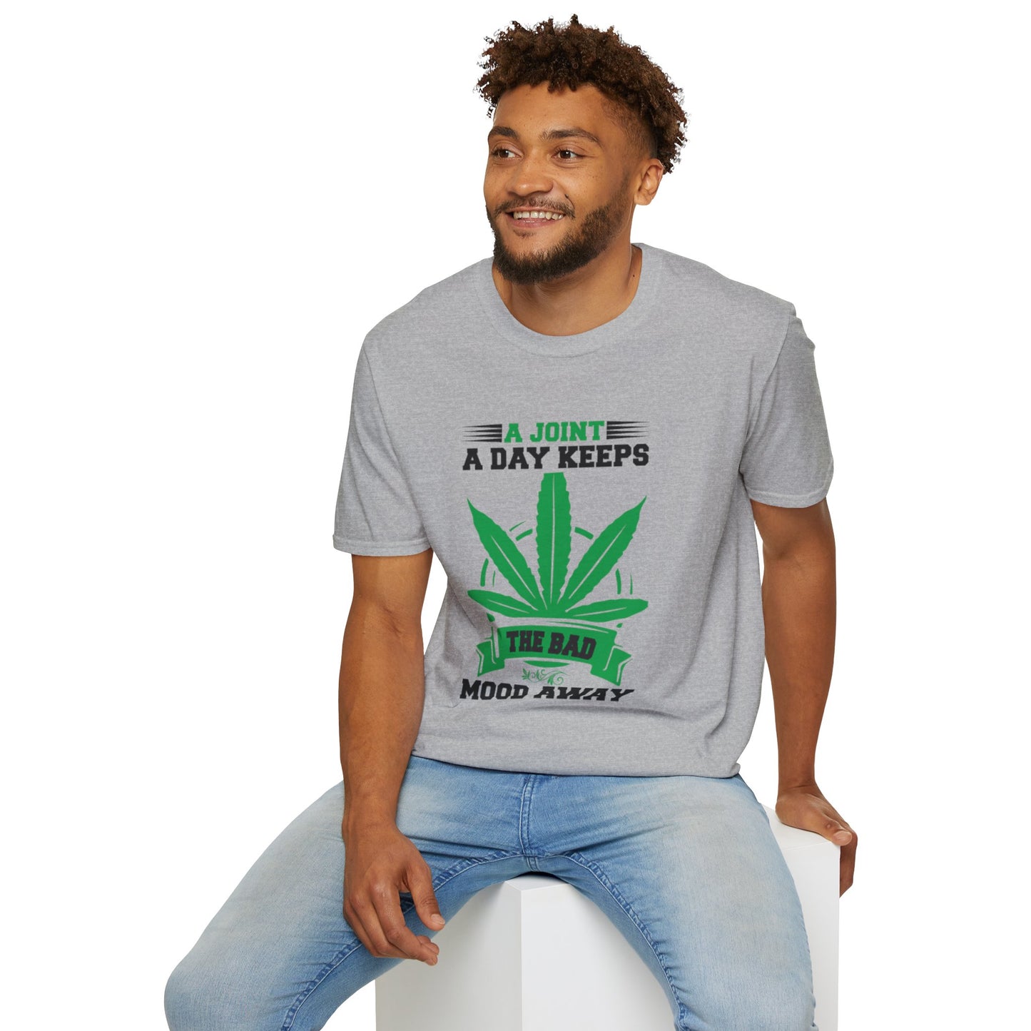 Marijuana Humor T-Shirt - A Joint a Day Keeps the Bad Mood Away