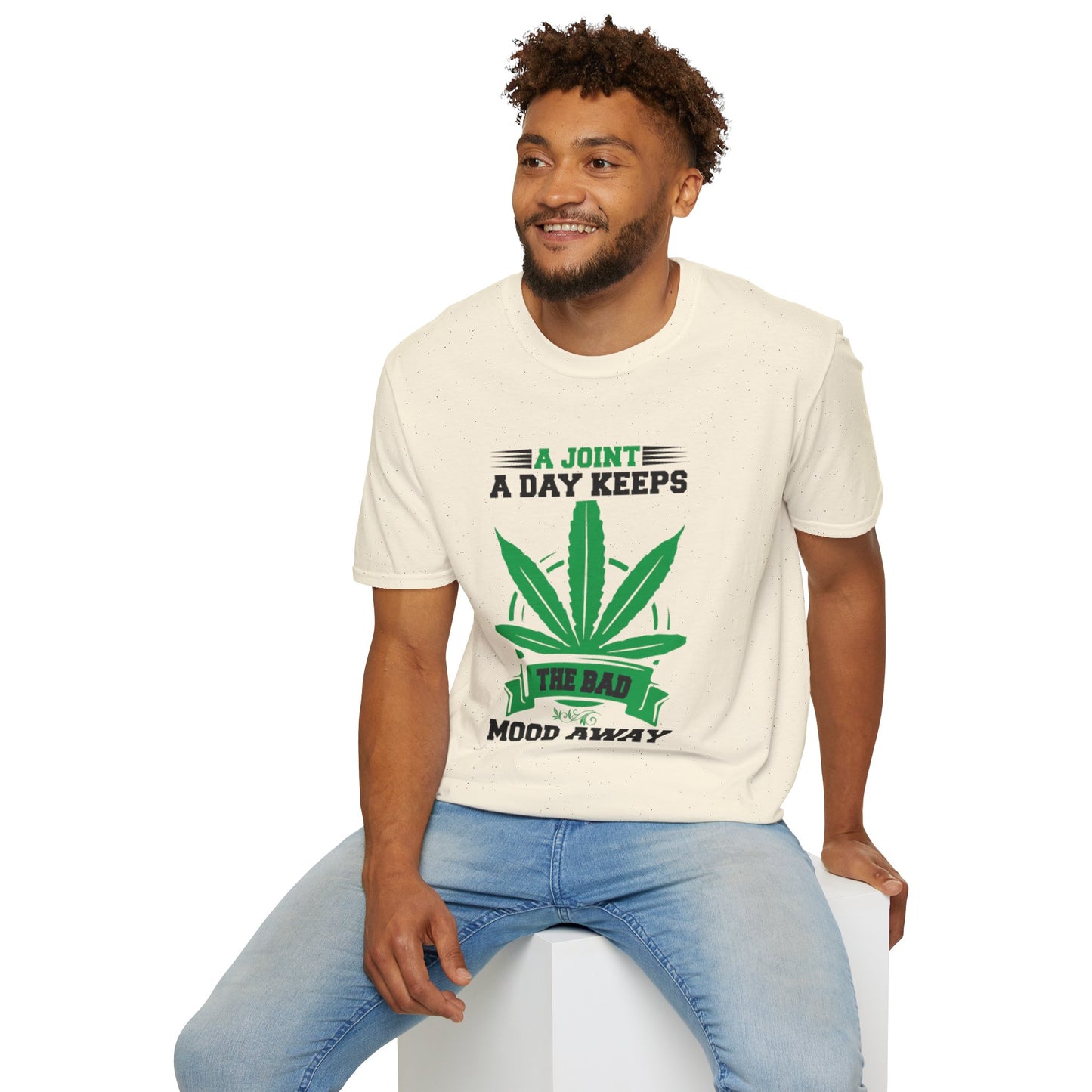 Marijuana Humor T-Shirt - A Joint a Day Keeps the Bad Mood Away