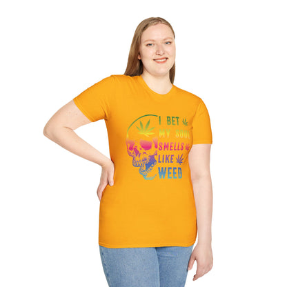 Colorful Skull Weed Unisex T-Shirt