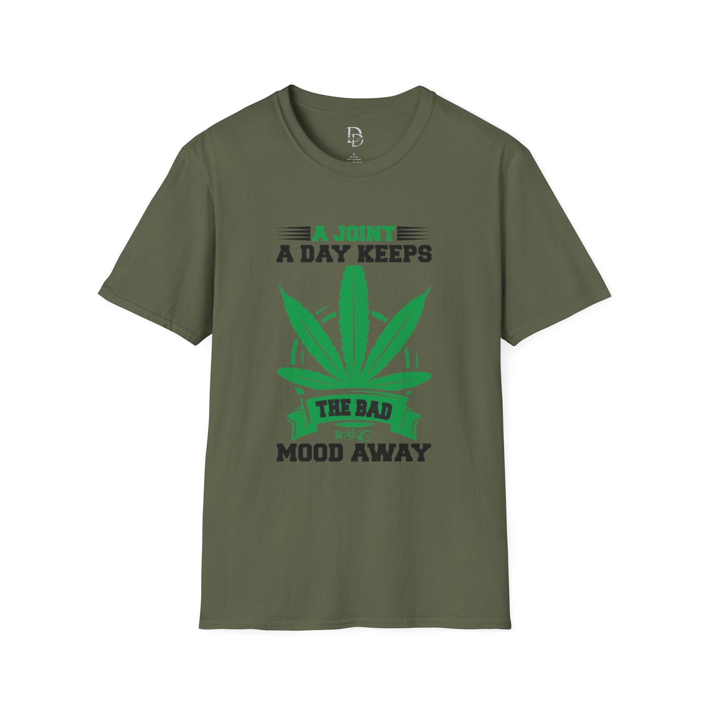 Marijuana Humor T-Shirt - A Joint a Day Keeps the Bad Mood Away