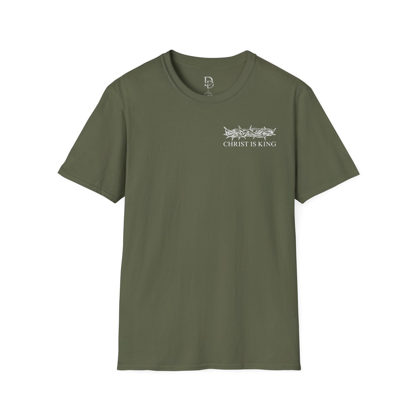 Christ is King Crossed Unisex Softstyle T-Shirt - Faith Apparel and Christian Gift