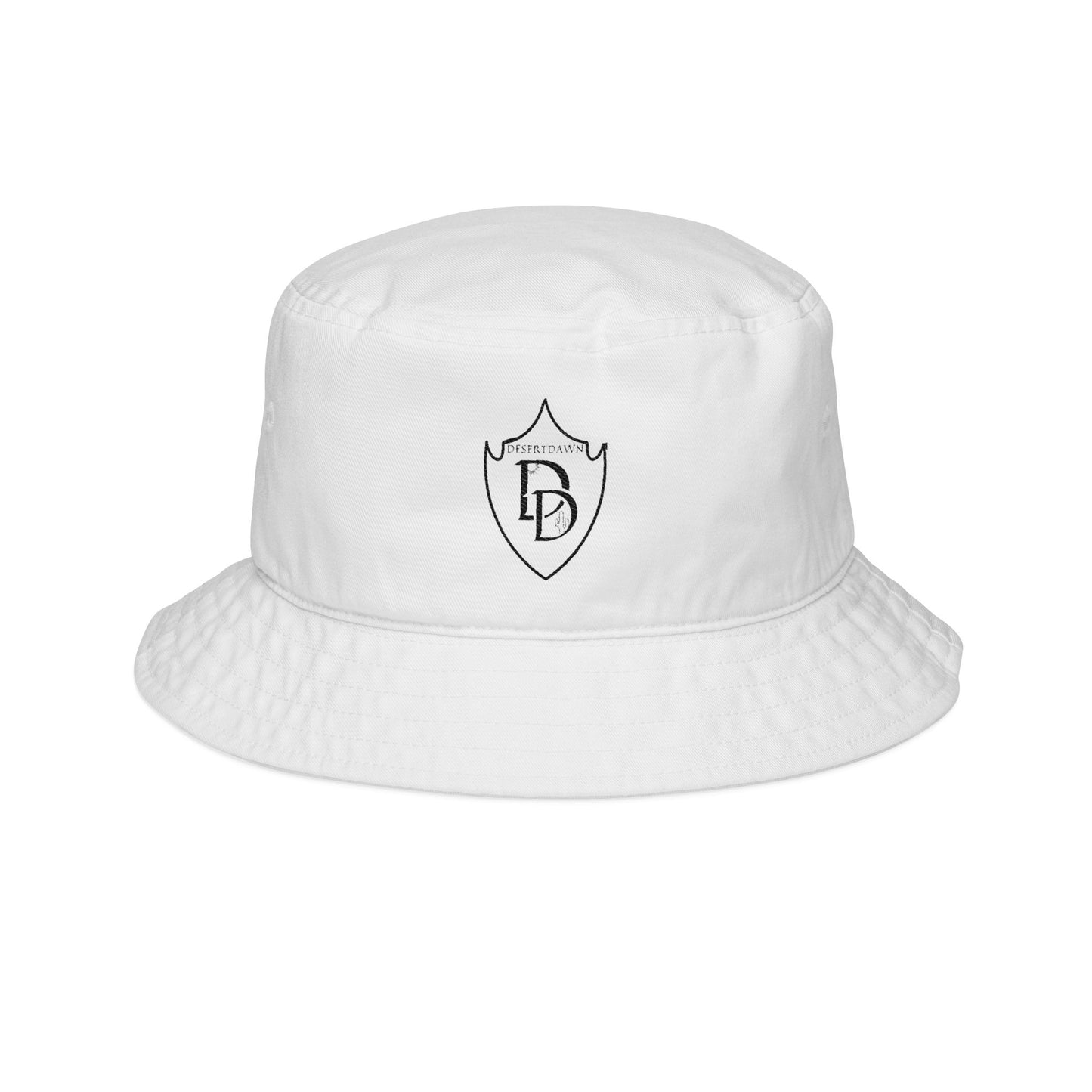 White Royal Embroidered Bucket Hat