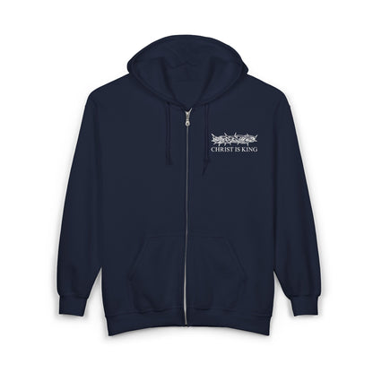 Christ is King w/Thorn Crown Full Zip Hoodie