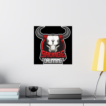 Savage Drumming Matte Vertical Poster
