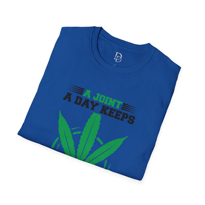Marijuana Humor T-Shirt - A Joint a Day Keeps the Bad Mood Away