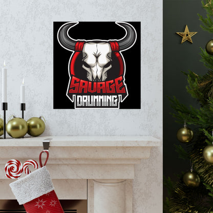 Savage Drumming Matte Vertical Poster