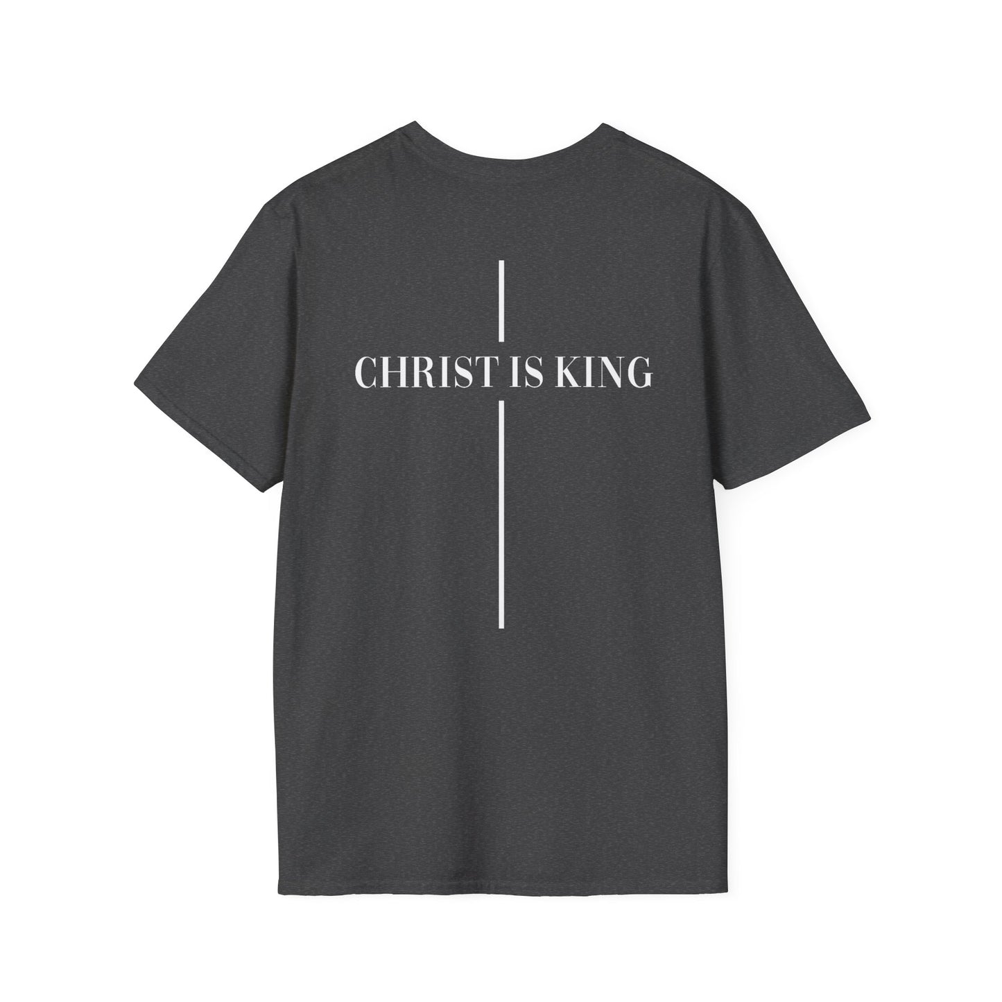 Christ is King Crossed Unisex Softstyle T-Shirt - Faith Apparel and Christian Gift