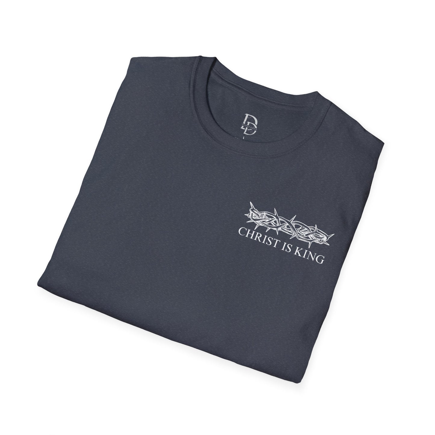 Christ is King Crossed Unisex Softstyle T-Shirt - Faith Apparel and Christian Gift