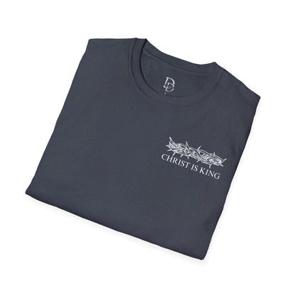 Christ is King Crossed Unisex Softstyle T-Shirt - Faith Apparel and Christian Gift