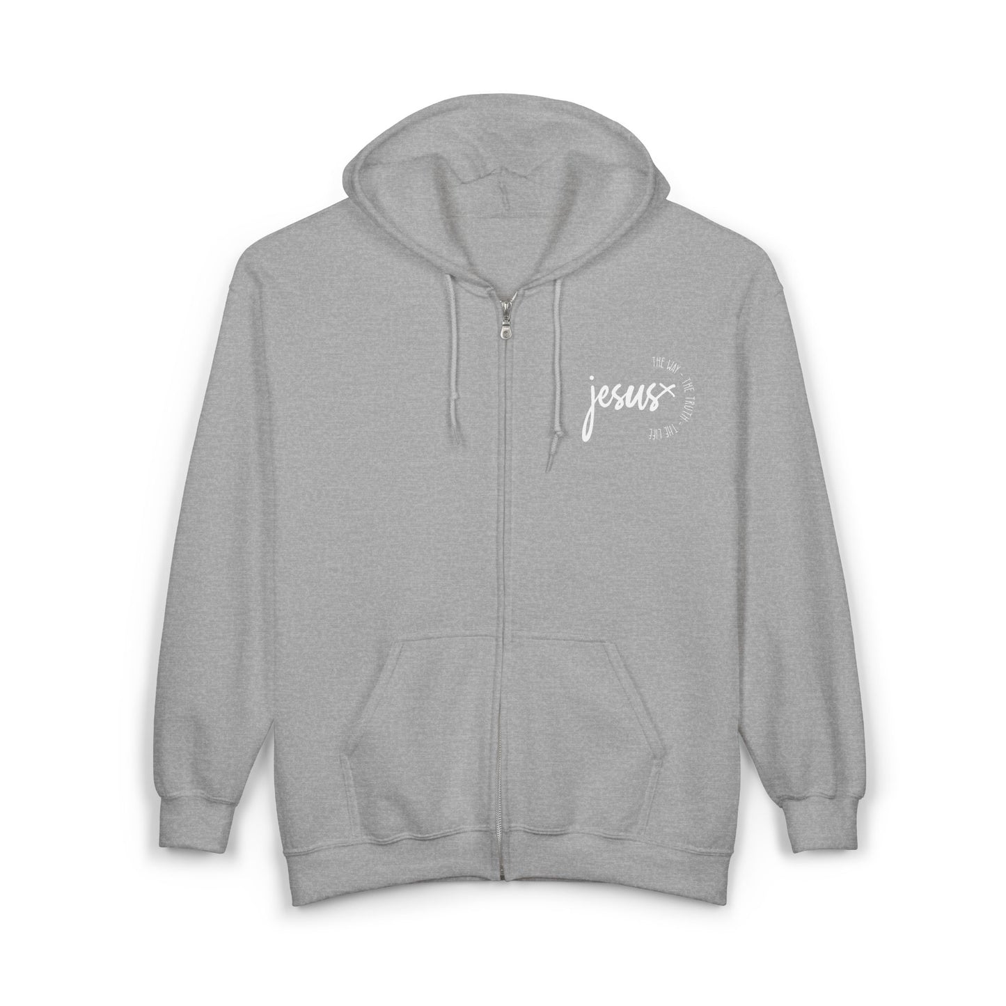 Full Zip Hoodie with Inspirational Jesus Design