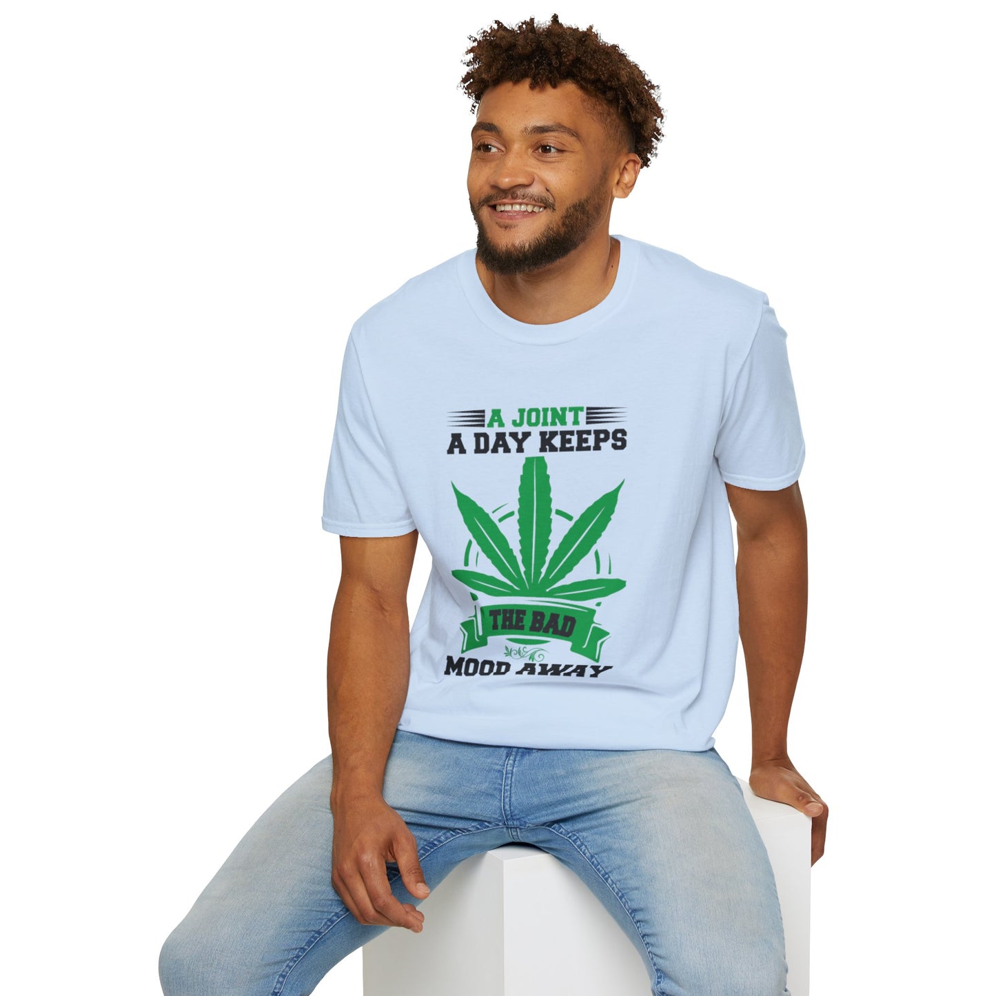 Marijuana Humor T-Shirt - A Joint a Day Keeps the Bad Mood Away