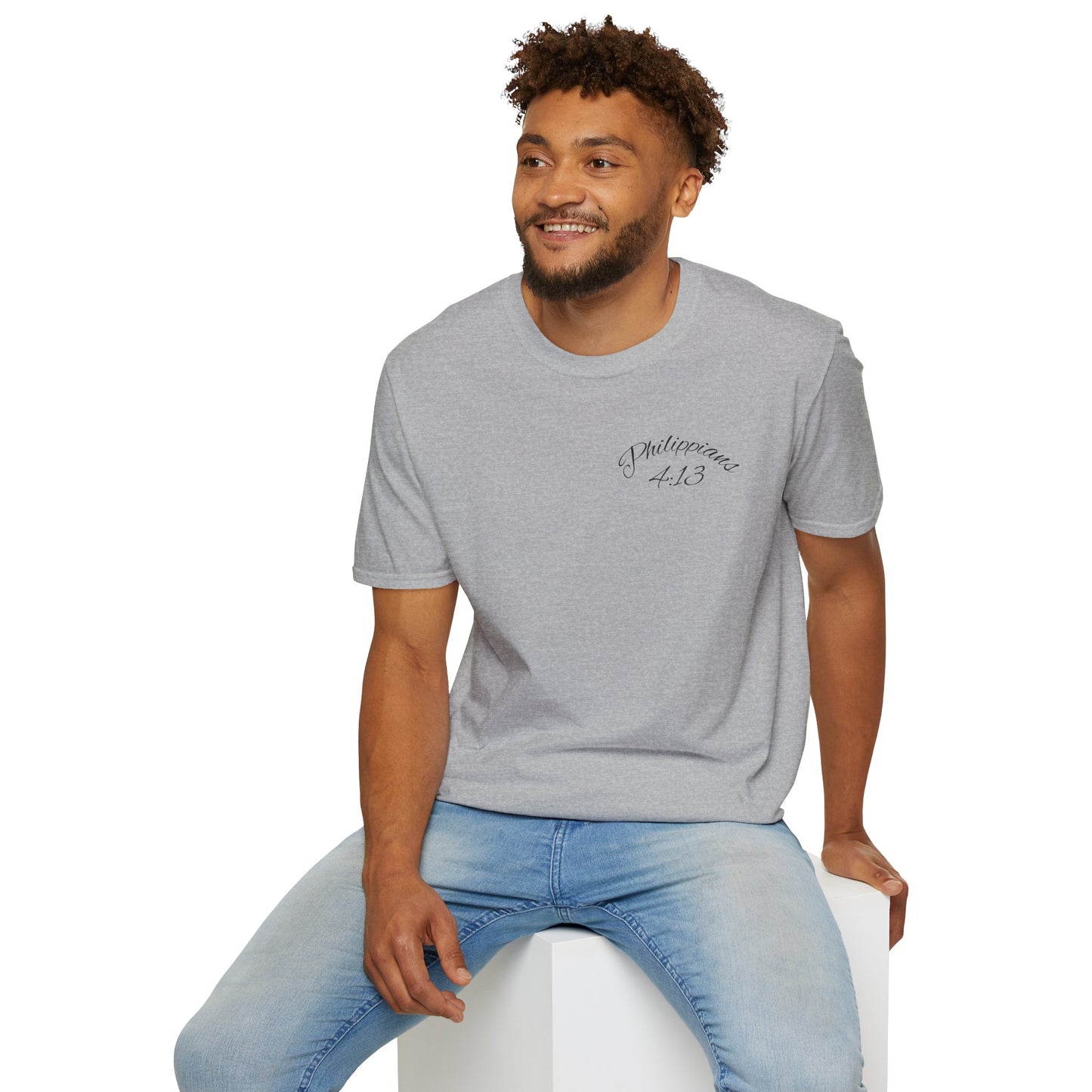 Inspirational Lion Tee | Unisex Softstyle T-Shirt, Christian Apparel, Philippians 4:13