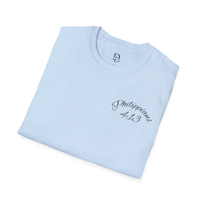 Inspirational Lion Tee | Unisex Softstyle T-Shirt, Christian Apparel, Philippians 4:13