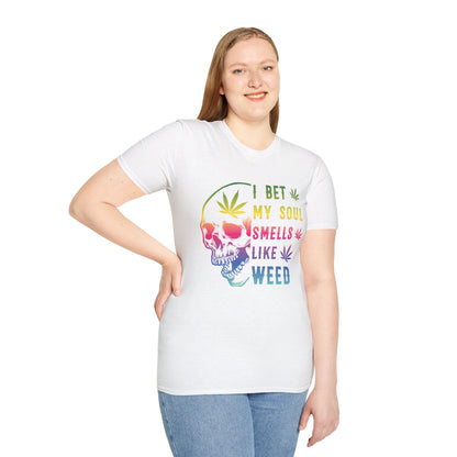 Colorful Skull Weed Unisex T-Shirt