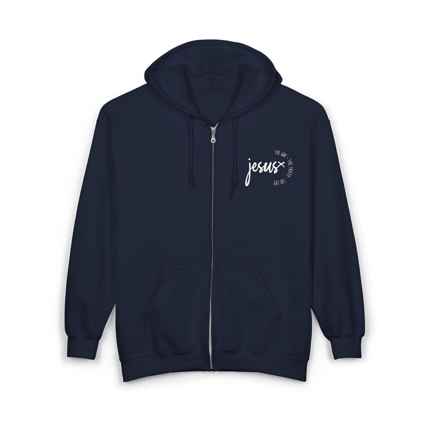 Full Zip Hoodie with Inspirational Jesus Design