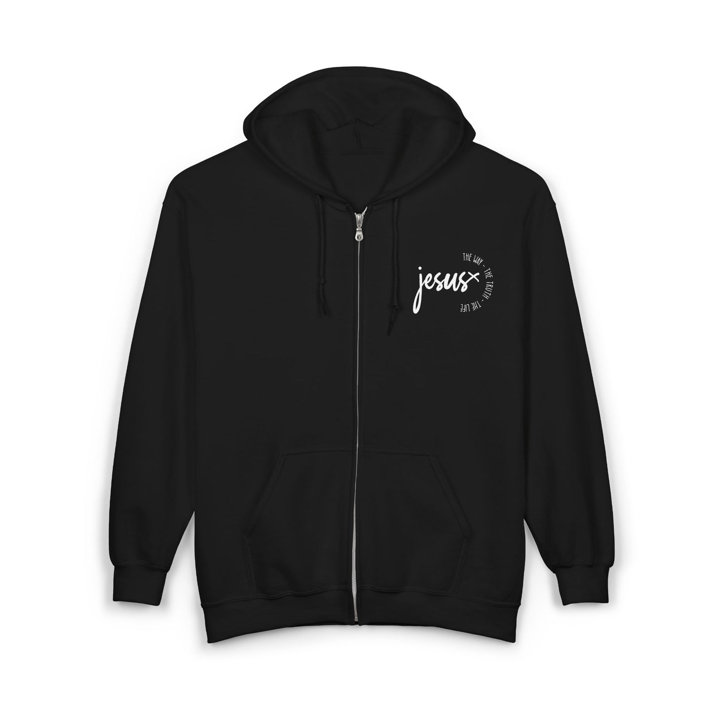Full Zip Hoodie with Inspirational Jesus Design