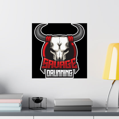 Savage Drumming Matte Vertical Poster