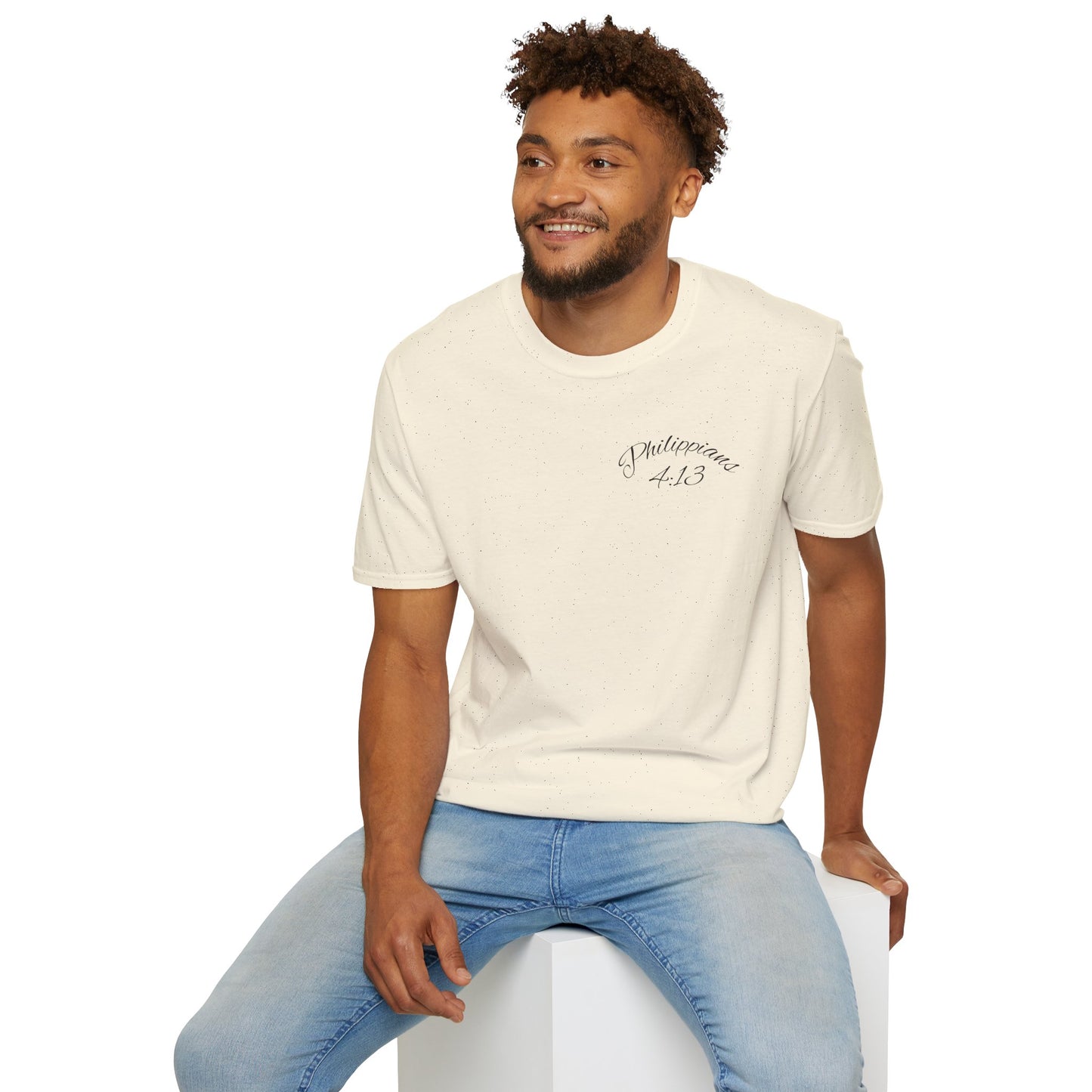 Inspirational Lion Tee | Unisex Softstyle T-Shirt, Christian Apparel, Philippians 4:13