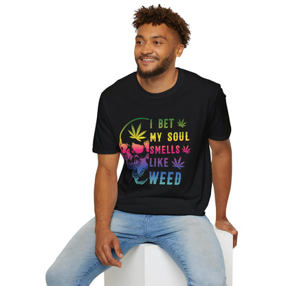 Colorful Skull Weed Unisex T-Shirt