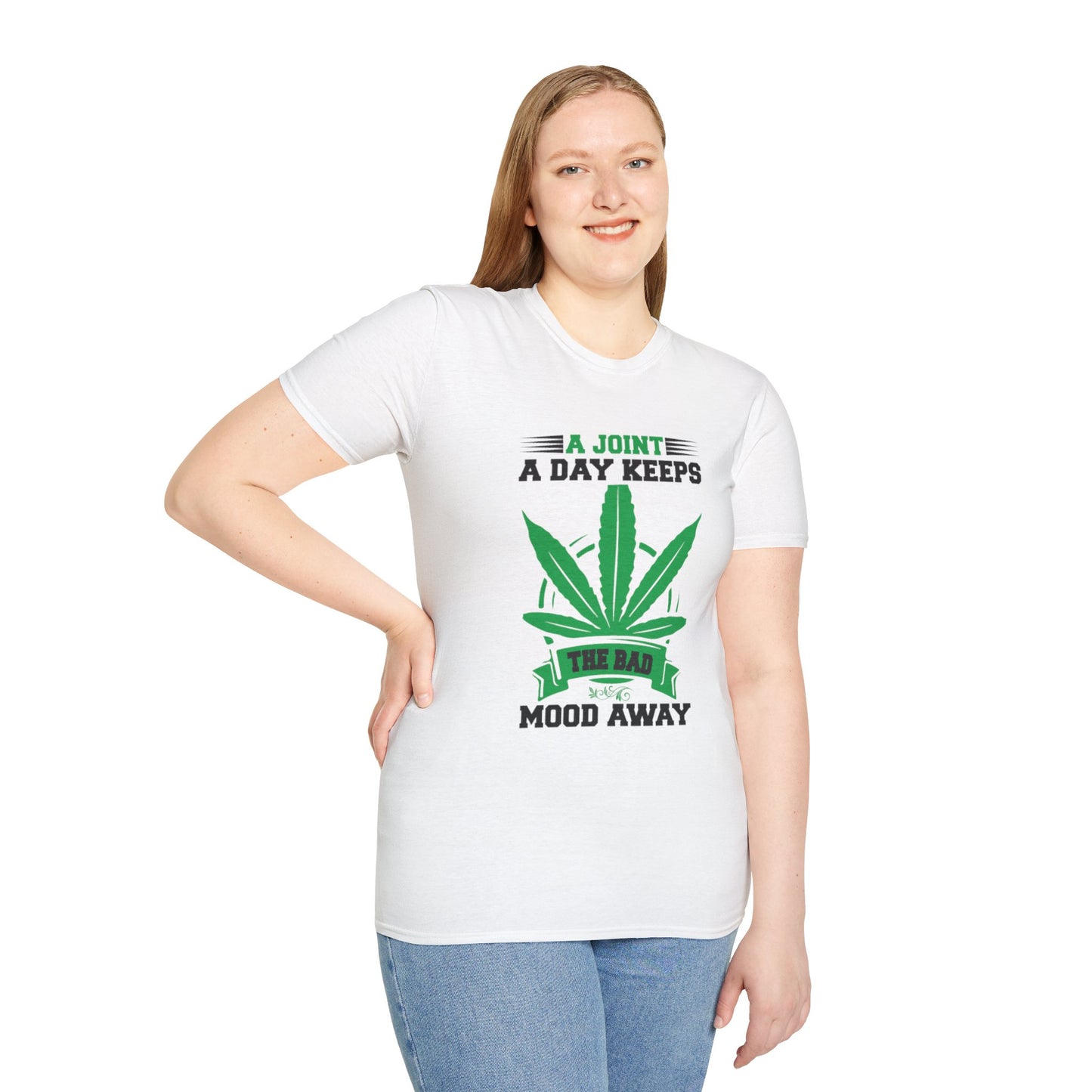 Marijuana Humor T-Shirt - A Joint a Day Keeps the Bad Mood Away
