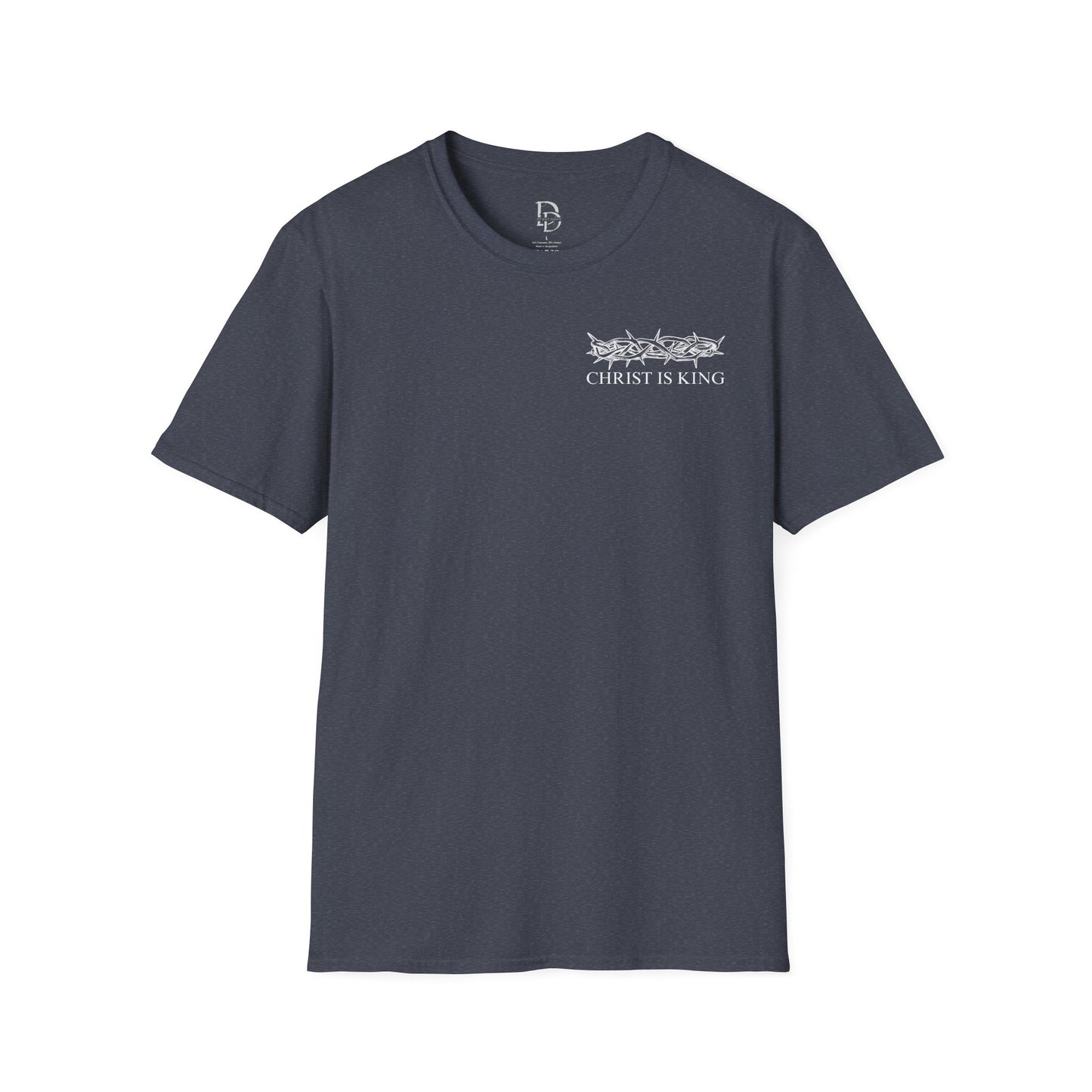 Christ is King Crossed Unisex Softstyle T-Shirt - Faith Apparel and Christian Gift