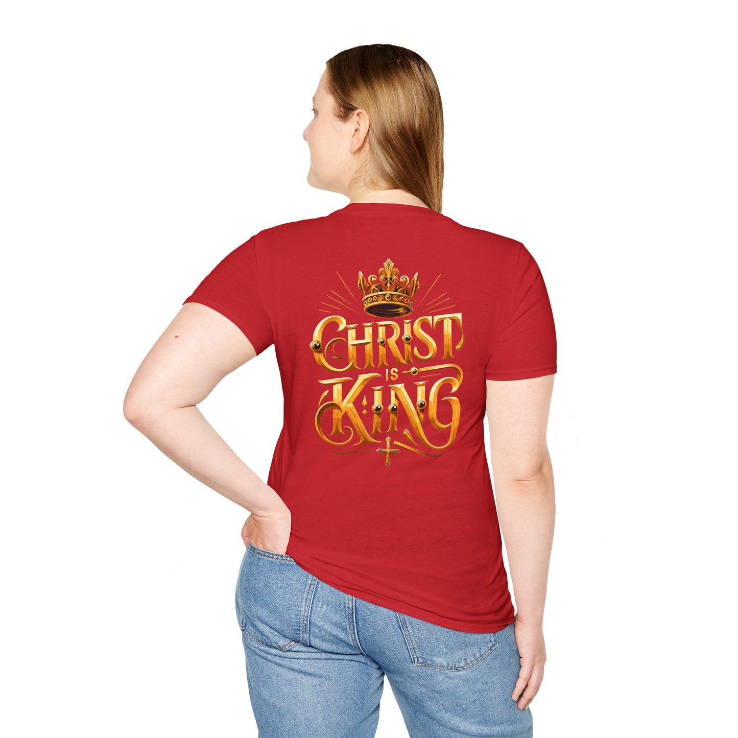 Christ is King Graphic Tee - Unisex Softstyle T-Shirt, Faith-Based Christian Gift
