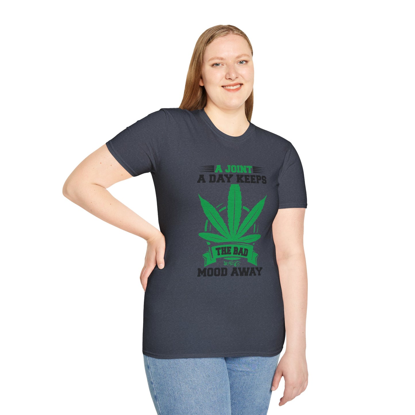 Marijuana Humor T-Shirt - A Joint a Day Keeps the Bad Mood Away