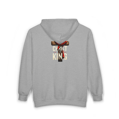 Full Zip Hooded Sweatshirt Christ is King Design