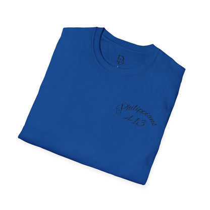 Inspirational Lion Tee | Unisex Softstyle T-Shirt, Christian Apparel, Philippians 4:13