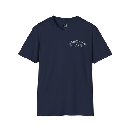 Inspirational Lion Tee | Unisex Softstyle T-Shirt, Christian Apparel, Philippians 4:13