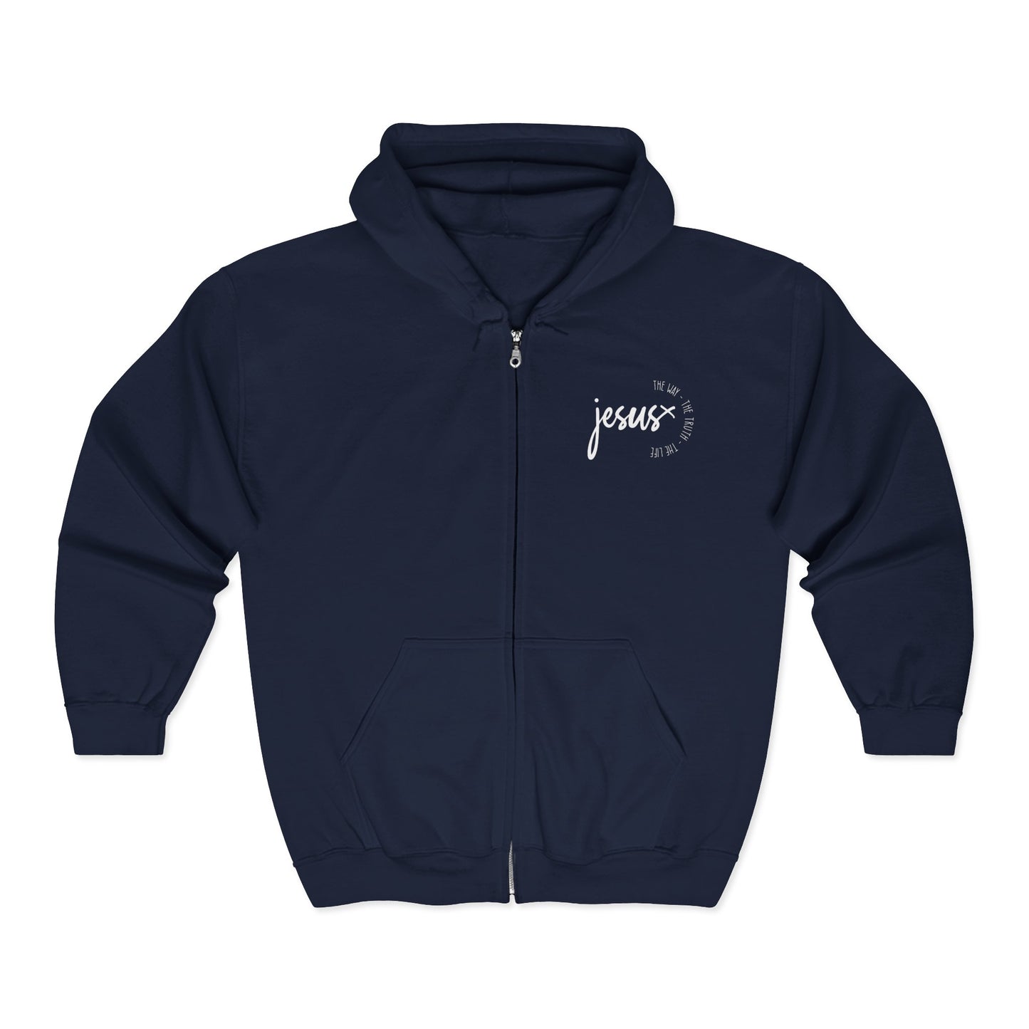 Full Zip Hoodie with Inspirational Jesus Design