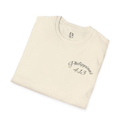 Inspirational Lion Tee | Unisex Softstyle T-Shirt, Christian Apparel, Philippians 4:13