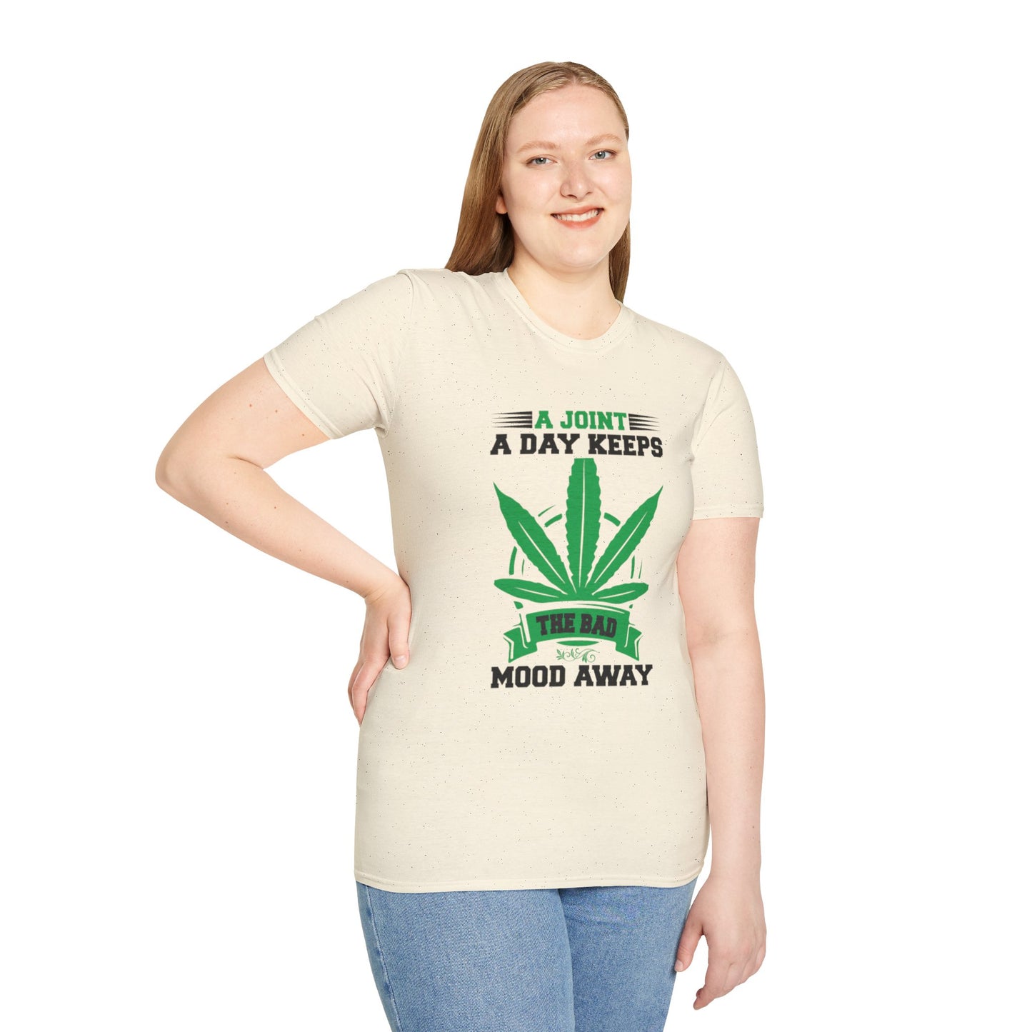 Marijuana Humor T-Shirt - A Joint a Day Keeps the Bad Mood Away