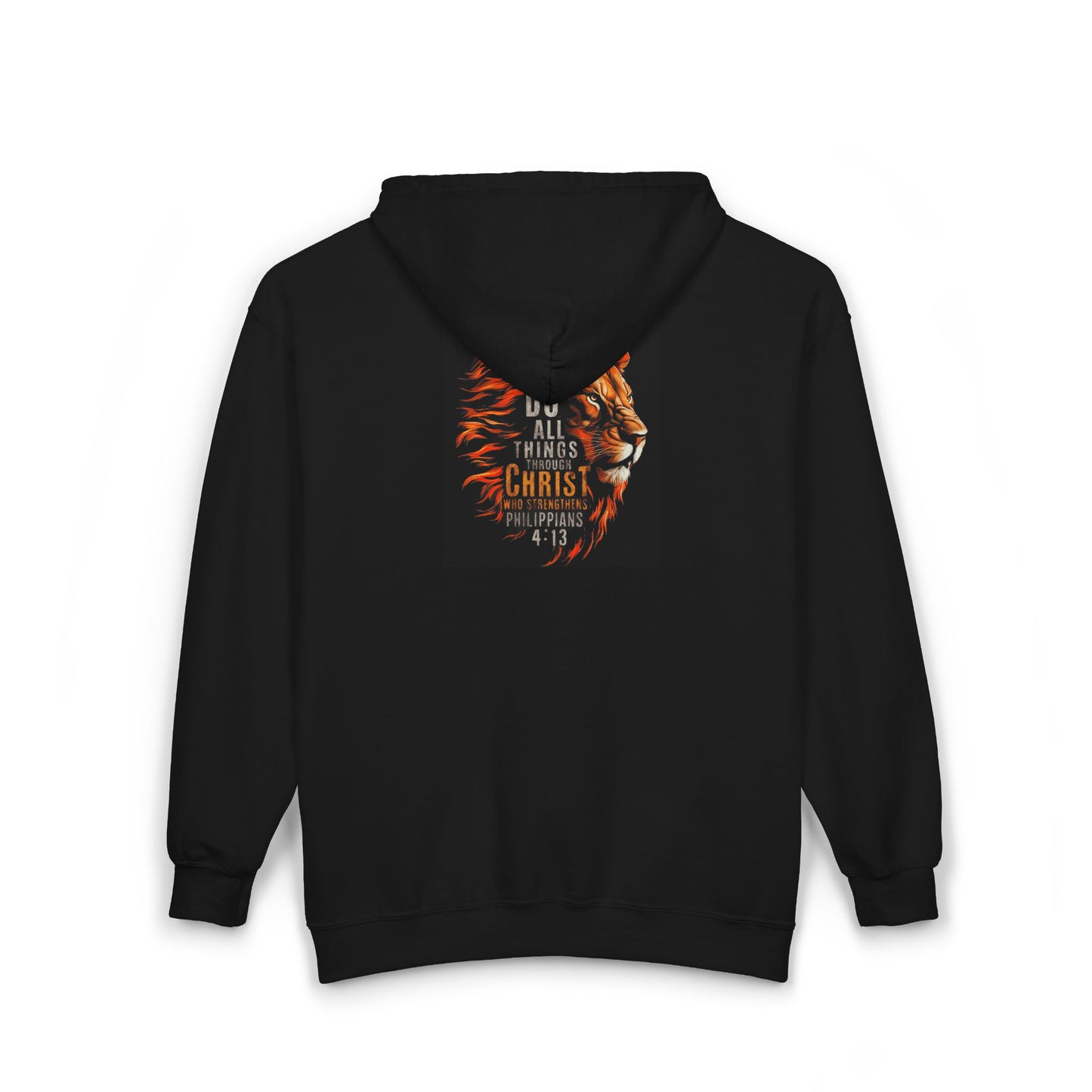 Philippians 4:13 Lion Full Zip Hoodie - Cozy Fall Streetwear Vibe