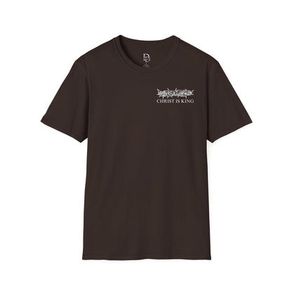 Christ is King Crossed Unisex Softstyle T-Shirt - Faith Apparel and Christian Gift