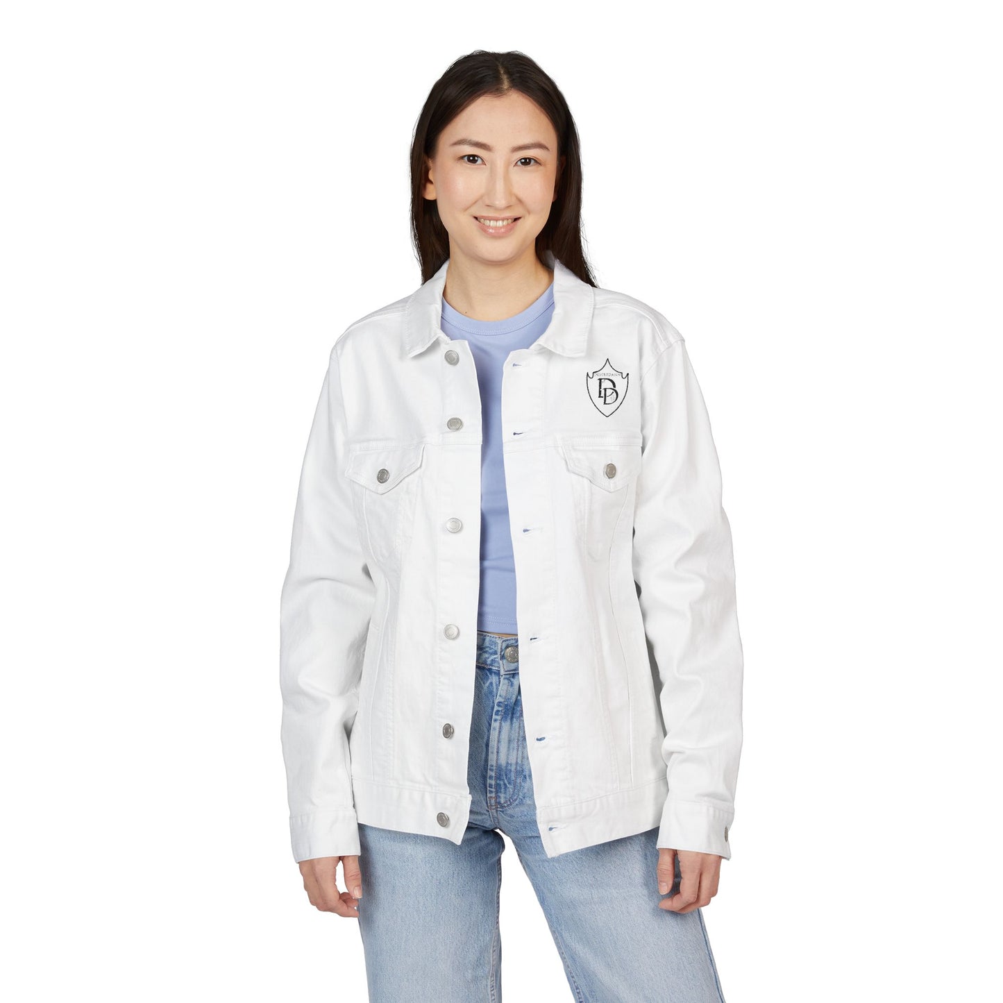 Embroidered Desert Dawn Royal Denim Jacket
