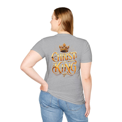 Christ is King Graphic Tee - Unisex Softstyle T-Shirt, Faith-Based Christian Gift