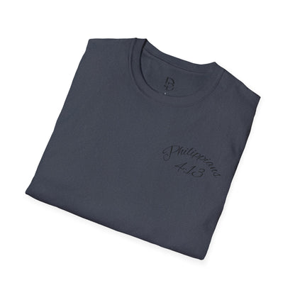 Inspirational Lion Tee | Unisex Softstyle T-Shirt, Christian Apparel, Philippians 4:13