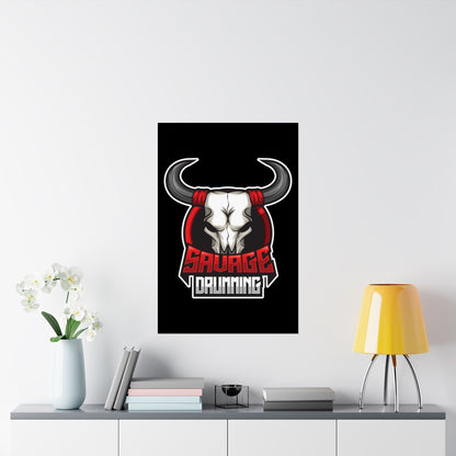 Savage Drumming Matte Vertical Poster