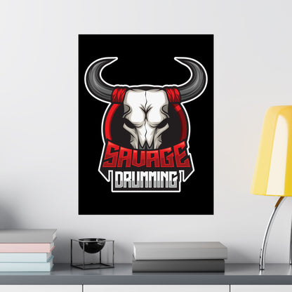 Savage Drumming Matte Vertical Poster