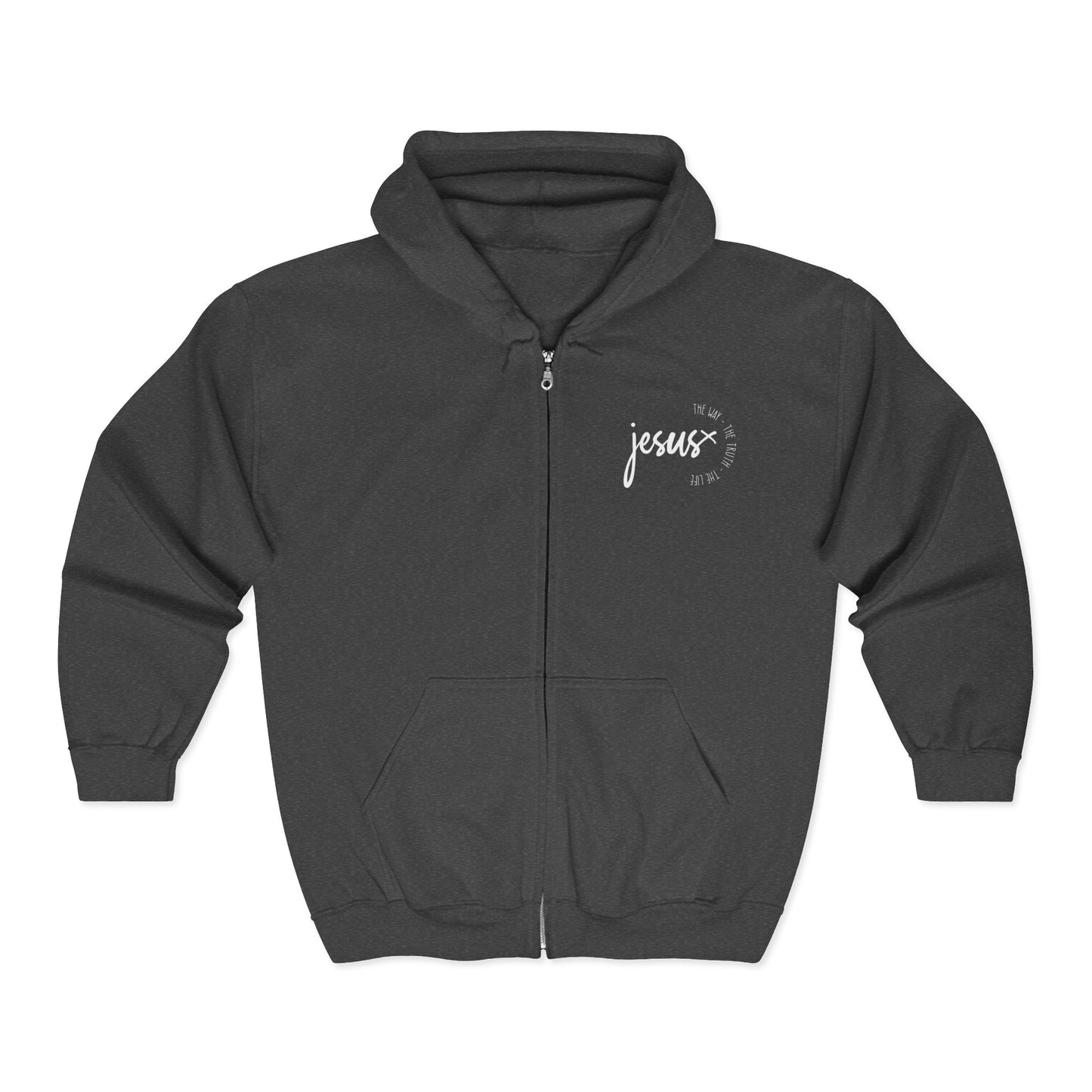 Full Zip Hoodie with Inspirational Jesus Design