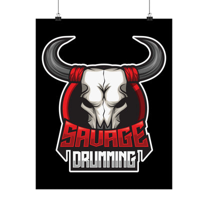 Savage Drumming Matte Vertical Poster