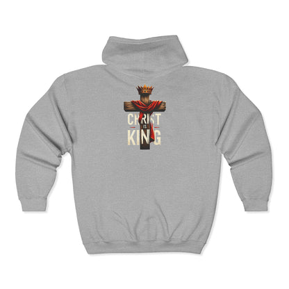 Full Zip Hooded Sweatshirt Christ is King Design