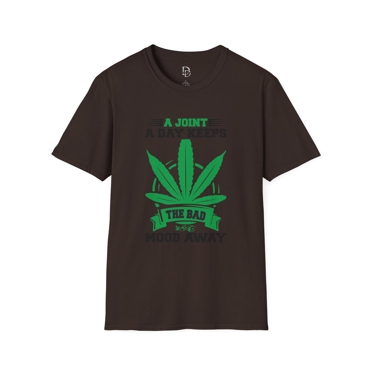 Marijuana Humor T-Shirt - A Joint a Day Keeps the Bad Mood Away