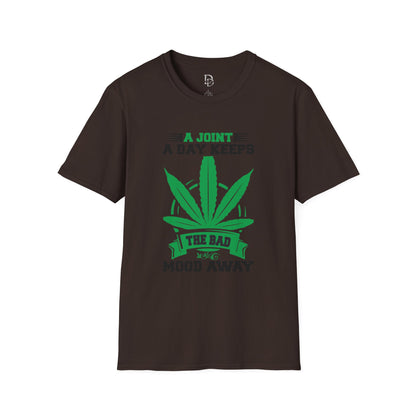 Marijuana Humor T-Shirt - A Joint a Day Keeps the Bad Mood Away