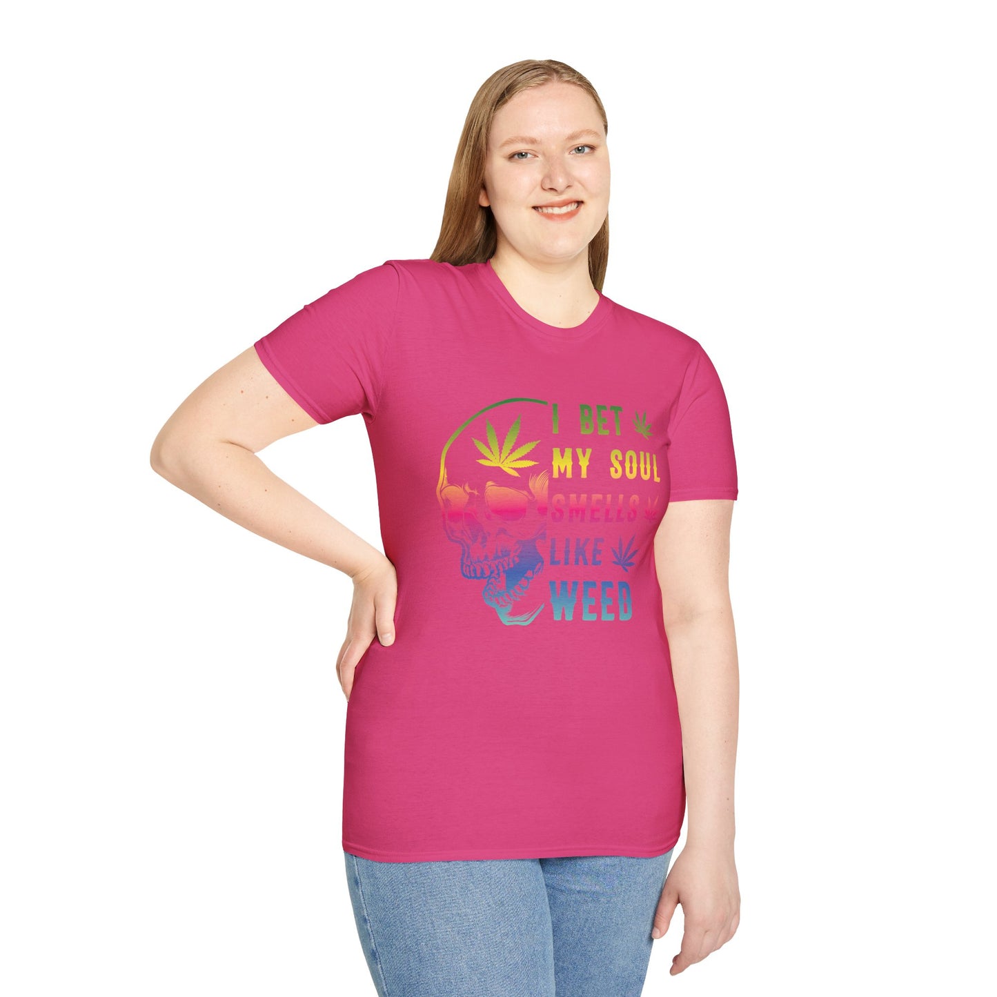 Colorful Skull Weed Unisex T-Shirt